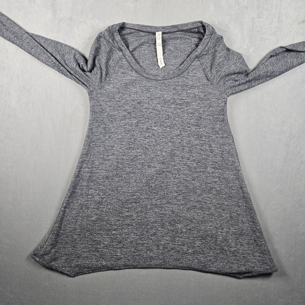 Lululemon Rehearsal Long Sleeve Top Womens 6 Gray Loose Fit Dance Thumbholes - Picture 4 of 10